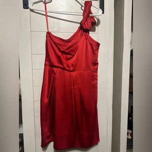 EUC Stunning Red Dress with Gold Zipper Detail